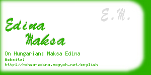 edina maksa business card